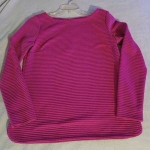 Talbots womens ribbed blouse long sleeve pink size xs textured